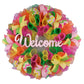 Welcome Summer Door Wreath | Pink Lime Green Yellow - Pink Door Wreaths