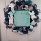 Dashing through the Snow Wreath - Winter Christmas Mesh Front Door Wreath - White Blue Grey