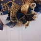 Oh Night Divine Jesus Christmas Wreath - Church Christian Religious Front Door Wreath - Navy Gold