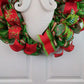 Santa Claus Wreath - Christmas Mesh Outdoor Front Door Decor - White Red Lime Green