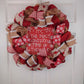 It's the Most Wonderful Time of the Year Wreath | Winter Christmas Mesh Front Door Wreath; White Red Brown Jute