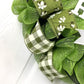 Home Sweet Home Wreath | Cotton Spring Everyday Door Wreath | Moss Green Black White