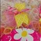 Daisy Spring Welcome Wreath - Flower Everyday Door Wreath - Yellow Pink White - Gift for Mom