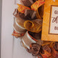 Thankful Grateful Wreath - Blessed Thanksgiving Deco Mesh Front Door Wreath - Brown Orange Mustard Yellow Plaid Leaves