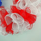 American Flag Fourth of July Mesh Door Wreath, Red White and Blue Wreaths - Pink Door Wreaths