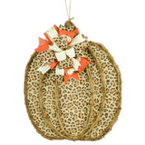 Animal Print Fall Decorations - Cheetah Pumpkin Door Hanger - Fall Thanksgiving Grapevine Wreath - Halloween Door Hanger Oversized Bow Jute Burlap Door Decor - Pink Door Wreaths