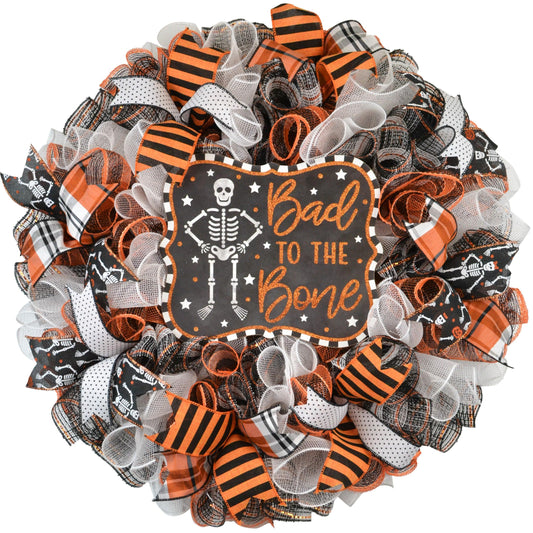 Bad to the Bone Glitter Skeleton Wreath - Pink Door Wreaths