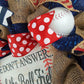 Baseball Wreath | We're at the Ball Field | Navy Blue Red White - Pink Door Wreaths
