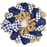 Buffalo Check Burlap Front Door Wreath - Navy Blue White Everyday Year Round Decor - Gift for Mom - Pink Door Wreaths