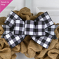 Buffalo Plaid Add On Wreath Bow - Wreath Embellishment for Already Made Wreath - Farmhouse Extra - Pink Door Wreaths