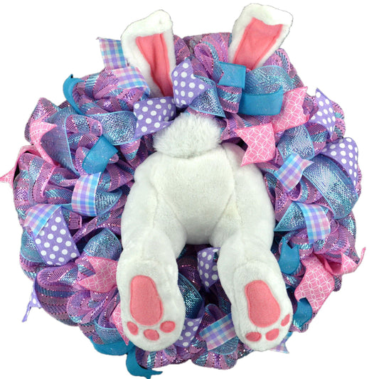 Plush Bunny Butt Easter wreath