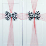 Burlap Buffalo Plaid Check White Black Red Bow | Christmas Tree Topper Bow - Pink Door Wreaths