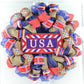 Burlap USA Fourth of July Wreath - Rustic Red White Navy Blue Flag Decoration - Patriotic Decor - Pink Door Wreaths