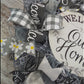 Farmhouse Wreath - Black White Grey Year Round Decor