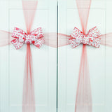 Candy Cane Christmas Tree Bow Topper | Gift Bow | Red White - Pink Door Wreaths