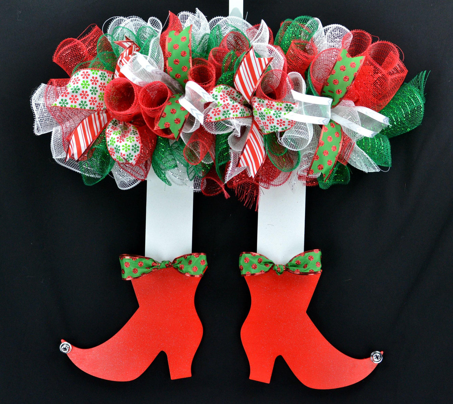 Mesh Elf Wreath Christmas