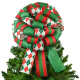 Christmas Tree Bow | Red Tree Bow | Emerald Green Tree Bow - Pink Door Wreaths