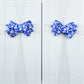 Christmas Tree Bow Topper with Tails | Winter Decor | Royal Blue Silver White - Pink Door Wreaths