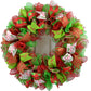 Christmas Wreath | Christmas Decoration | Red Lime Green White - Pink Door Wreaths