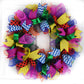 Classroom Teacher Birthday Party Mesh Door Wreath | Multi Color - Pink Door Wreaths