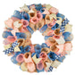 Family Gift Ideas | Christmas Gift for Her | Everyday Year Round Wreath; Coral Navy Blue Jute Burlap - Pink Door Wreaths