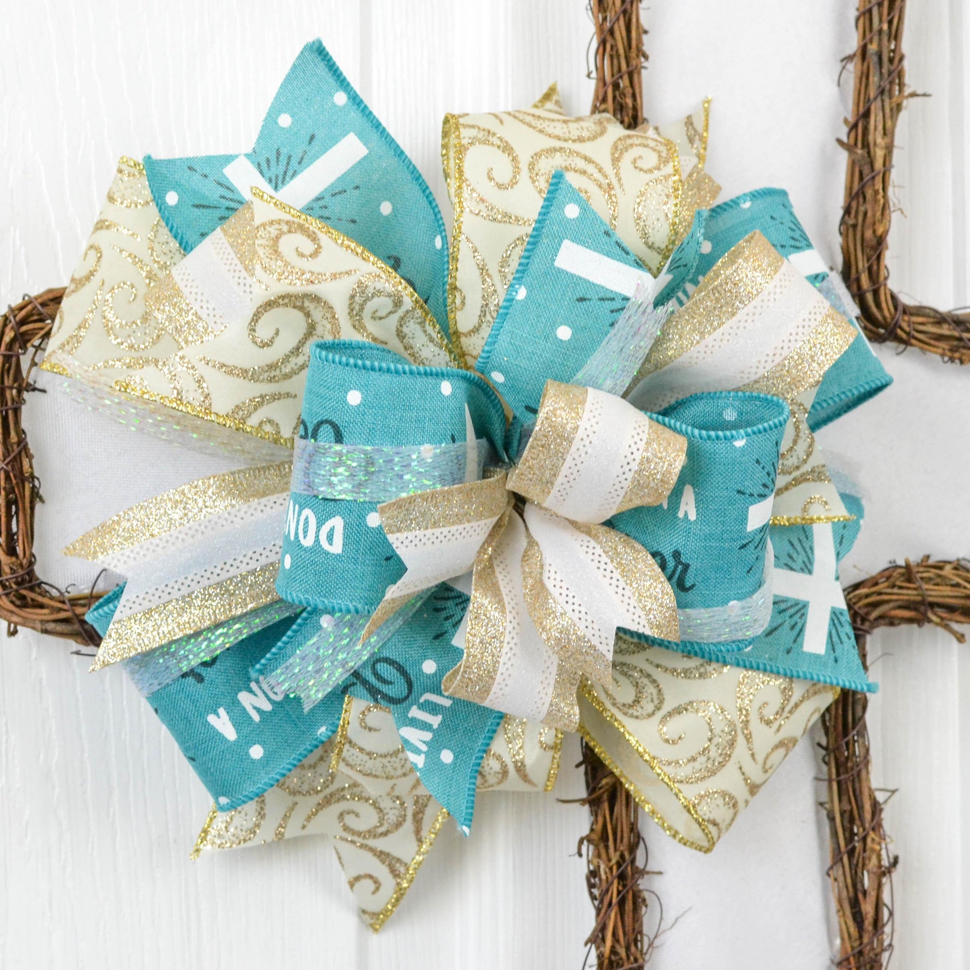 Cross Grapevine Wreath, Easter Cross Door Hanger, Church Door Wreaths - Pink Door Wreaths