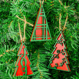 Custom Ornament Set of 6 - Pick Your Colors - Pack of Christmas Tree Baubles with Jute String Included - Wooden Personalized Ornament Set - Pink Door Wreaths