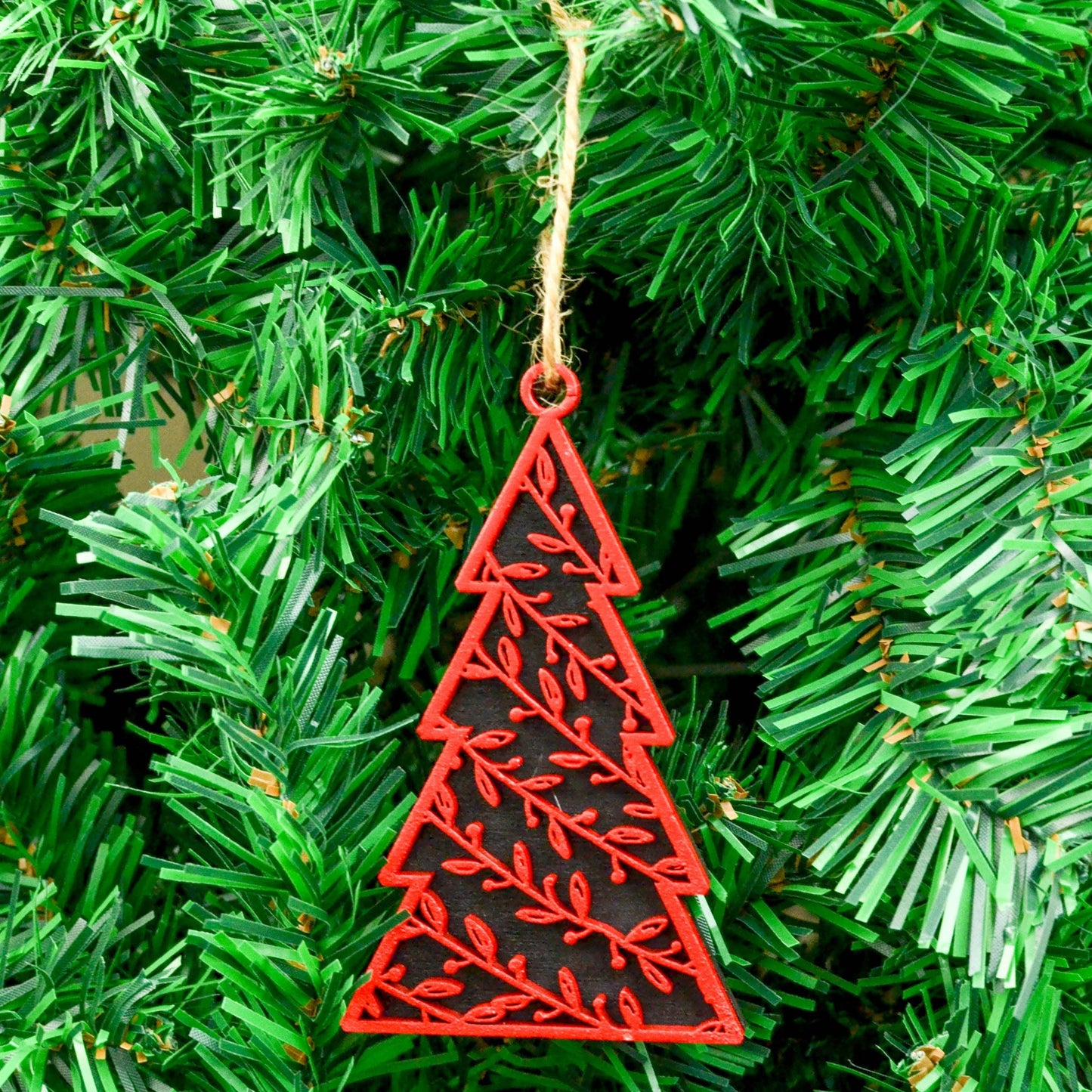 Custom Ornament Set of 6 - Pick Your Colors - Pack of Christmas Tree Baubles with Jute String Included - Wooden Personalized Ornament Set - Pink Door Wreaths