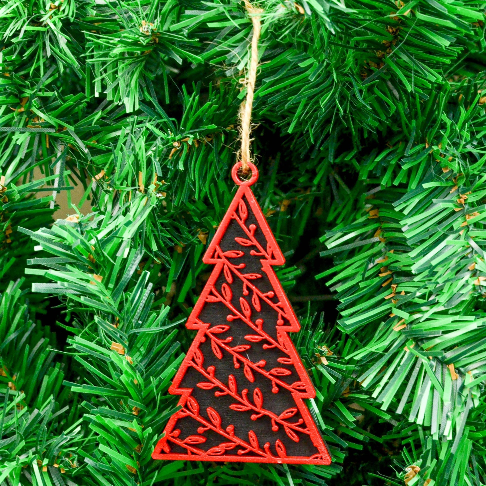 Custom Ornament Set of 6 - Pick Your Colors - Pack of Christmas Tree Baubles with Jute String Included - Wooden Personalized Ornament Set - Pink Door Wreaths