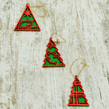Custom Ornament Set of 6 - Pick Your Colors - Pack of Christmas Tree Baubles with Jute String Included - Wooden Personalized Ornament Set - Pink Door Wreaths