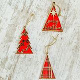 Custom Ornament Set of 6 - Pick Your Colors - Pack of Christmas Tree Baubles with Jute String Included - Wooden Personalized Ornament Set - Pink Door Wreaths