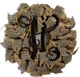 Black Chevron Burlap Monogram wreath | LOTS of colors!! - Pink Door Wreaths