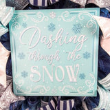 Dashing through the Snow Wreath - Winter Christmas Mesh Front Door Wreath - White Blue Grey - Pink Door Wreaths