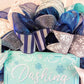 Dashing through the Snow Wreath - Winter Christmas Mesh Front Door Wreath - White Blue Grey - Pink Door Wreaths