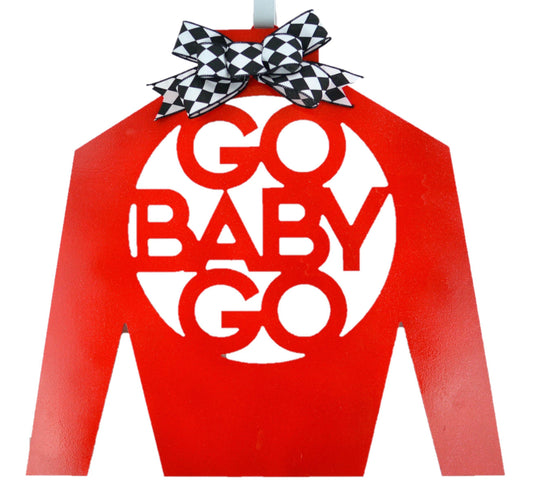 Red Kentucky Derby Door Hanger - Go Baby Go Jockey Silk ; LOTS of colors - Pink Door Wreaths