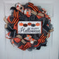 Farmhouse Halloween Wreath, Orange Black White