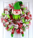 Elf Wreath | Elf Door Wreath | Christmas Mesh Wreath | Holiday Front Door
