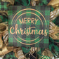 Emerald Buffalo Check Wreath - Merry Christmas Plaid Decor - Green Black Gold - Pink Door Wreaths