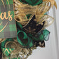 Emerald Buffalo Check Wreath - Merry Christmas Plaid Decor - Green Black Gold - Pink Door Wreaths