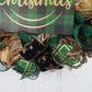 Emerald Buffalo Check Wreath - Merry Christmas Plaid Decor - Green Black Gold - Pink Door Wreaths