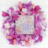 Farmhouse Easter Bunny Wreaths for Front Door - Pink Burlap Spring Wreath - Pink Door Wreaths