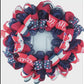 Navy Blue Fourth of July Mesh Door Wreath