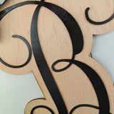 Football Door Hanger, Wooden Monogram Wreath, Letter, Initial, Monogrammed, Customized - Pink Door Wreaths