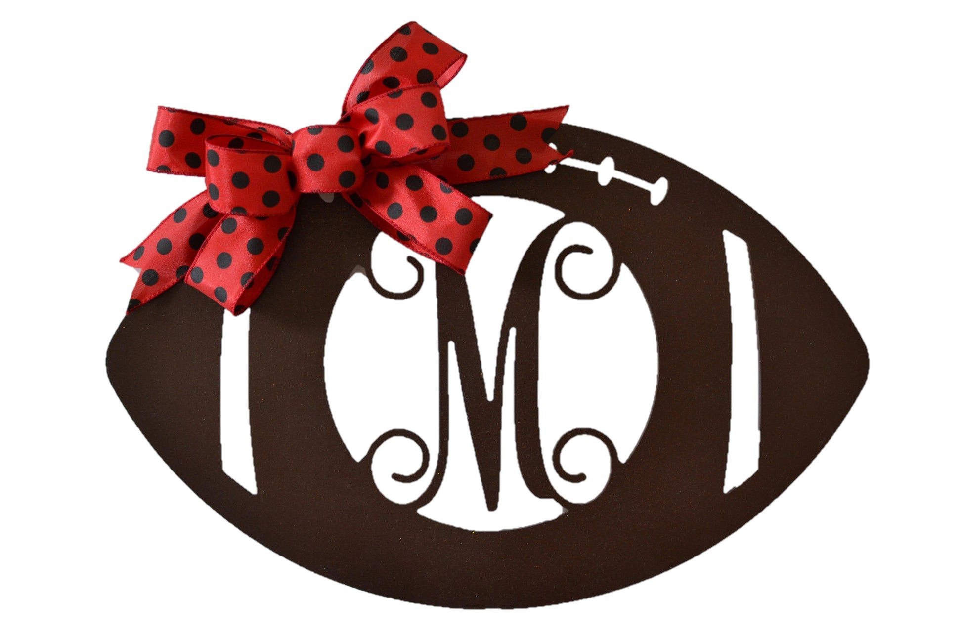 Football Wreath Decorations | Football Monogram Door Hanger - Pink Door Wreaths