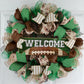 Football Wreath | Welcome Sports | Mesh Outdoor Front Door Wreath - Pink Door Wreaths