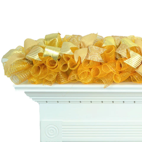 Christmas Garland for Staircase or Mantle - Mantel Decor - Gold - Pink Door Wreaths