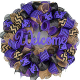 Halloween Wreaths | Welcome or Monogram Door Wreath - Pink Door Wreaths