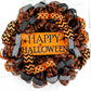 Happy Halloween Door Wreath - Spider Mesh Outdoor Front Door Wreaths - Black Orange White - Pink Door Wreaths