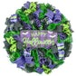 Happy Halloween Wreath - Beautiful Front Door Mesh Wreath - Black Lime Green Purple - Pink Door Wreaths