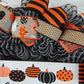 Happy Halloween Wreath - Pumpkin Door Wreaths - Halloween Jack O Lantern Thanksgiving Front Door Decor; Orange Black White Burlap Stripe - Pink Door Wreaths